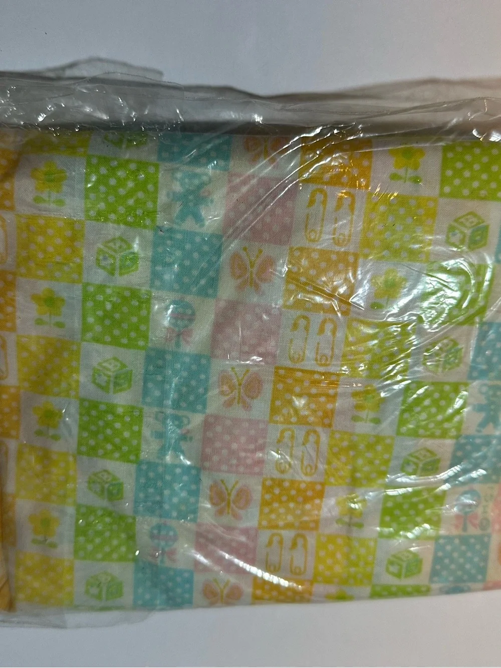 Vtg Riegel Teddy Time Fitted Crib Sheet Baby Bright Pastel Rainbow